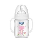 Wee Baby Safari Kulplu Biberon 150 ml Pembe Fil