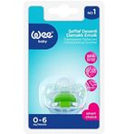 Wee Baby Şeffaf Desenli Damaklı No 1 Yeşil Emzik