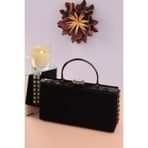 weem bag Elysara EB0470 | SÜET ZARİF YAN TAŞLI SAPLI ABİYE ÇANTA