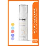 weem Spf 50 Yağsız Ton Eşitleyici & Leke Karşıtı Güneş Kremi 50 ml – Su Bazlı, Non‑komedojenik