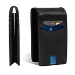 WEESTAAMO Bozuk para bölmeli ve RFID korumalı erkek cüzdanı, deri cüzdan, kredi kartı kılıfı, kartlar için, ince cüzdan, kredi kartları, erkekler için, siyah, Siyah, Ölçü Birimi, Gündelik