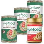 Wefood 300 gr Şekersiz Sade Fıstık Ezmesi ve 100 gr Glutensiz Karabuğday Patlağı 3'lü Doğal İçerik