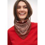 Wega Moda Esenli %100 Pamuk Bandana Fular Çok Amaçlı Saç Boyun Bilek Aksesuar - 55 x 55 cm - Kahverengi