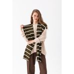 Wega Moda Kare Çizgili Parçalı Patchwork Atkı - Spor Triko Örme Omuz Atkısı | Unisex Boho Şal - Atkı