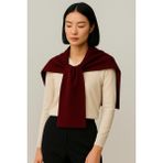 Wega Moda Kare Parçalı Patchwork Atkı - Spor Triko Örme Omuz Atkısı | Unisex Boho Şal - Atkı - Bordo - Standart