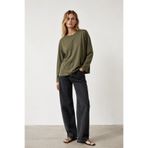 Wega Moda Oversize Geniş Kol Kadın Tesettür T-Shirt Salaş Uzun Basic Tişört - Haki