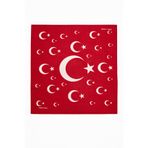 Wega Moda Türk Bayrağı Desenli Kırmızı Beyaz Fular Kravat Eşarp Günlük Şık Aksesuar