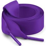 WEGOODZF Seiden Ribbon saten ayakkabı bağcığı: 2 cm genişliğinde düz ayakkabı bağcığı, kadınlar için, 13 Koyu Eflatun, 51.1"(130cm)