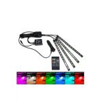 Wehhler Araç Içi Aydınlatma Kumandalı Müziğe Duyarlı 12 Led Ayak Altı Led +Rgb+ Su Geçirmez + Slikonlu