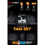 Wehhler Fiat Egea Stw 1.4 Fire Benzinli Easy Plus Düz-Manuel Vites 2023 Derin Havuzlu Yumuşak Siyah Üniversal Paspas Seti