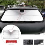 Wehhler Toyota Corolla 1999-2006 Yeni Nesil Dikiz Aynasına Takılabilen Şemsiye Tip Ön Cam Güneşliği - Standart - Metalik Gri