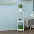 WEII Çiçek standı, masif ahşap, çiçek standı, çok katmanlı ev, oturma odası, balkon, Bonzai depolama rafı, çok amaçlı ev, beyaz, 30 x 90 cm