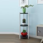WEII Çiçek standı, masif ahşap, çiçek standı, çok katmanlı ev, oturma odası, balkon, Bonzai depolama rafı, çok amaçlı ev, siyah, 30 x 90 cm