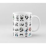Weiler Riger Sevimli Panda Sticker Desenli Tasarım Kahve Kupası PN-009 - 300 ml