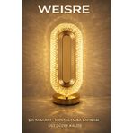 Weisre Kristal LED Masa Lambası Dokunmatik 3 Mod USB Şarjlı Gold Abajur Gece Lambası