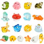 WEIZEW 18 adet okyanus Mini reçine hayvanlar 18 stil minik deniz reçine hayvan figürleri minyatür küçük küçük plastik hayvan figürleri toplu bahçe mikro peyzaj DIY akvaryum saksı Dollhouse dekor