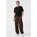 Wekame Erkek Baggy Oversize 3 Iplik Bol Paça Mevsimlik Eşofman - XL - Kahverengi