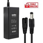 Weko 24 Volt - 2 Amper Plastik Kasa Masaüstü Adaptör 5.5 x 2.5 Uç - Siyah