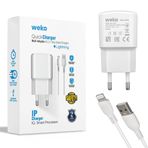 Weko WK-21437 2.1 Amper Telefon Şarj Adaptörü + Lightning Kablo