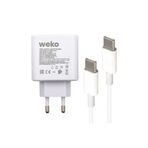 Weko WK-21440 S11-C 25 Watt Telefon Şarj Başlık Adaptörü + Type-C To Type-C Kablo