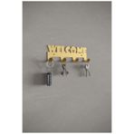 Welcome Metal Anahtar Askısı – Modern Dekoratif Anahtar ve Elbise Askılığı - Gold