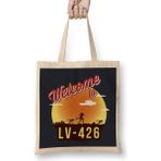 Welcome To LV-426 Alien Bez Çanta Uzun Saplı - Açık Bej - 40 X 40