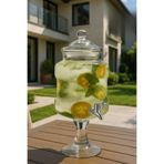 welcomein 5.5 Litre Ayaklı Cam Sebil – Musluklu İçecek Dispenseri | Limonata, Detoks, Aromalı Su Sunumluk