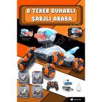 welcomein 8 Teker 2.4G Şarjlı Işıklı Sesli Drift Buharlı Uzaktan Kumandalı Robot Dinozor Araba 360° Dönüş 6+