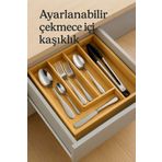 welcomein Bambu Ayarlanabilir Çekmece Içi Ölçü Ayarlı Kaşıklık 5-7 Bölmeli