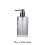 welcomein Cam Sıvı Sabunluk – Şık Tasarım, Pompalı Cam Dispenser, Banyo ve Mutfak Kullanımı İçin