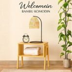 Welcomein Doğal Bambu Komodin – Şık ve Minimalist Yan Sehpa / Kitaplık / Gece Lambası Ünitesi - Ahşap Rengi