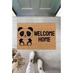 Welcome,panda Desen, Iç ve Dış Kapı Önü Paspası, Dekoratif Çeyiz Paspas, Dijital Baskı - 45 X 70