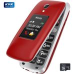 Welio Wkey T300 Siyah Tuşlu Kapaklı Cep Telefonu Kameralı Asker Telefonu Yaşlı Telefonu (Kvk Garantili) - 4 GB - Kırmızı