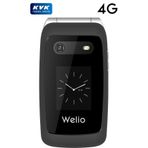 Welio Wkey T310 4g Tuşlu Kapaklı Cep Telefonu Kameralı Asker Telefonu Yaşlı Cep Telefonu (Kvk Garantili) - Siyah