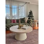 Well Modern Orta Sehpa Bohem Central Table Traverten Suntalam Tabla Metal Ayak - KREM