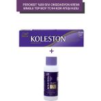 Wella Koleston Peroksit 09% Sıvı Oksidasyon Kremi+Koleston Single Tüp Boya 77/44 Kor Ateşi Kızılı