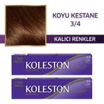 Wella Koleston Sıngle Tüp Boya 3/4 Koyu Kestane 2x Paket