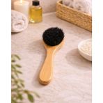 Wellasya % 100 Doğal At Kılı Yüz Temizleme Fırçası Hassas Ciltler Için Nazik Temizlik, Gözenek Arındırıcı & Peeling Etkili - Ahşap - Siyah
