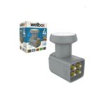 wellbox Ultra HD 4 K 3D Destekli Dört Çıkışlı LNB Yüksek Sinyal Desibelli Sert Plastik Su Gecirmez 4 TV