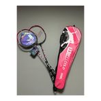 WELLCOLD 2 Adet Profesyonel Badminton Raketi, Deluxe Çanta, 66 cm, 105 gram, Siyah-Bordo