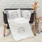 WellGro 2396 Ekru Baby Lion Anne Yanı 5 Parça Bebek Uyku Seti