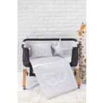 Wellgro Angel Wings 5 Parça Beşik Uyku Seti, 90X60 Cm Bebek Beşik Uyku Takımı - Gri
