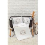 Wellgro Baby Lion 5 Parça Beşik Uyku Seti, 90x60 cm Bebek Beşik Uyku Takımı -Ekru
