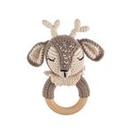 WellGro Cuddly Amigurumi Kahve Geyik Çıngırak Oyuncak
