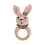 WellGro Cuddly Amigurumi Pembe Tavşancık Çıngırak Oyuncak
