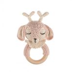 WellGro Cuddly Amigurumi Pudra Geyik Çıngırak Oyuncak