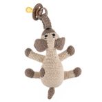 WellGro Cuddly Askılı Uyku Arkadaşım Kahve Amigurumi Köpek Emzik