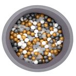 WellGro Gri Beyaz Şeffaf Gold Top Bubble Pops Gri Top Havuzu