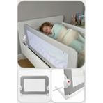 Wellgro Littles 83*48 cm Gri Yatak Bariyeri, Çocuk Yatak Korkuluğu - 1+ Yaş