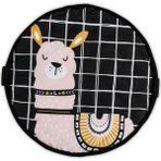 WellGro Sevimli Lama Oyun Halısı - 105 x 105 cm - Pembe